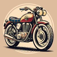 Vintage ▾ motociclo. mano disegnato vettore illustrazione per maglietta design.