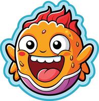 illustrazione di un' sorridente cibo cartone animato personaggio portafortuna icona vettore