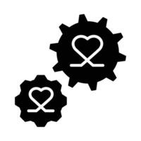 sentito macchinari. ingranaggi e cuore. integra amore in il meccanica di vita con Questo icona, Perfetto per illustrare armonia e sincronizzazione nel relazioni. vettore