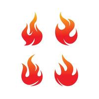 fuoco fiamme impostato logo design ispirazione vettore icone