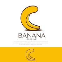 illustrazione vettoriale del logo della frutta della banana per cibo e bevande, ristorante e bar, menu, mercato della frutta.
