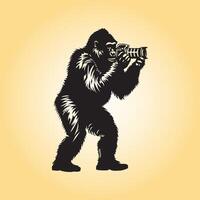 ai generato bigfoot fotografia gesto silhouette vettore illustrazione