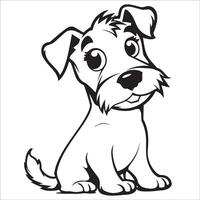 ai generato Volpe terrier cane è un' seduta vettore illustrazione nel nero e bianca