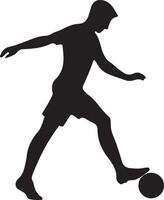 calcio giocatore posa vettore icona nel piatto stile nero colore silhouette, bianca sfondo 34