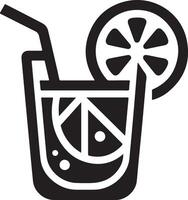 Limone bevanda bicchiere icona, simbolo, clipart, nero colore silhouette, bianca sfondo 4 vettore