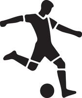 calcio giocatore posa vettore icona nel piatto stile nero colore silhouette, bianca sfondo 27