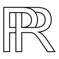 logo cartello pr, rp icona Doppio lettere logotipo p r vettore