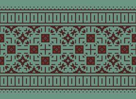 un' bellissimo tessile digitale design impostato di damasco Mughal paisley ornamentale ikat etnico attraversare punto modello arredamento confine retrò lusso stile sfondo regalo carta telaio per donne stoffa davanti indietro dupatta vettore