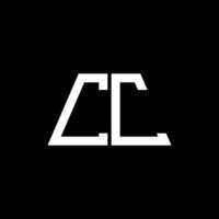 cc logo astratto monogramma isolato su sfondo nero vettore
