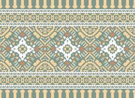 etnico geometrico tessuto modello attraversare punto.ikat ricamo etnico orientale pixel modello blu sfondo. astratto, vettore, illustrazione. trama, abbigliamento, cornice, decorazione, motivi, seta sfondo. vettore