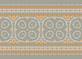 attraversare punto modello con floreale disegni. tradizionale attraversare punto ricamo. geometrico etnico modello, ricamo, tessile ornamento, tessuto, mano cucito modello, culturale Cucitura pixel arte. vettore