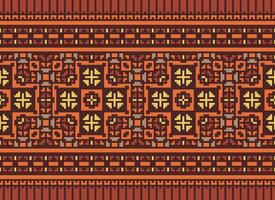 pixel etnico modello vettore sfondo. senza soluzione di continuità modello tradizionale, design per sfondo, sfondo, batik, tessuto, tappeto, vestiario, avvolgere, e tessile.etnico modello vettore illustrazione.