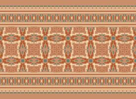 un' floreale pixel arte modello su grigio sfondo.geometrico etnico orientale ricamo vettore illustrazione. pixel stile, astratto sfondo, attraversare punto.design per struttura, tessuto, stoffa, sciarpa, Stampa