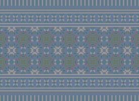 etnico geometrico tessuto modello attraversare punto.ikat ricamo etnico orientale pixel modello blu sfondo. astratto, vettore, illustrazione. trama, abbigliamento, cornice, decorazione, motivi, seta sfondo. vettore