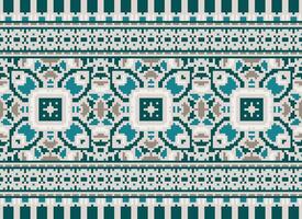 pixel tradizionale etnico modello paisley fiore ikat sfondo astratto azteco africano indonesiano indiano senza soluzione di continuità modello per tessuto Stampa stoffa vestito tappeto le tende e sarong vettore