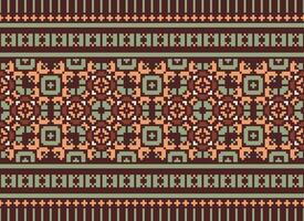 pixel etnico modello vettore sfondo. senza soluzione di continuità modello tradizionale, design per sfondo, sfondo, batik, tessuto, tappeto, vestiario, avvolgere, e tessile.etnico modello vettore illustrazione.