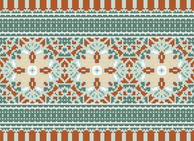 etnico geometrico tessuto modello attraversare punto.ikat ricamo etnico orientale pixel modello blu sfondo. astratto, vettore, illustrazione. trama, abbigliamento, cornice, decorazione, motivi, seta sfondo. vettore