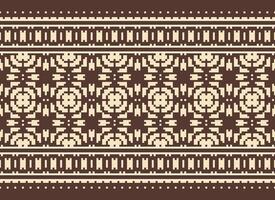 attraversare punto modello con floreale disegni. tradizionale attraversare punto ricamo. geometrico etnico modello, ricamo, tessile ornamento, tessuto, mano cucito modello, culturale Cucitura pixel arte. vettore