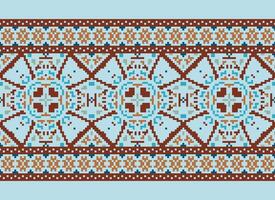 pixel tradizionale etnico modello paisley fiore ikat sfondo astratto azteco africano indonesiano indiano senza soluzione di continuità modello per tessuto Stampa stoffa vestito tappeto le tende e sarong vettore