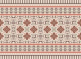 pixel etnico modello vettore sfondo. senza soluzione di continuità modello tradizionale, design per sfondo, sfondo, batik, tessuto, tappeto, vestiario, avvolgere, e tessile.etnico modello vettore illustrazione.