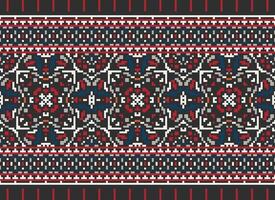 pixel tradizionale etnico modello paisley fiore ikat sfondo astratto azteco africano indonesiano indiano senza soluzione di continuità modello per tessuto Stampa stoffa vestito tappeto le tende e sarong vettore