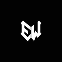 ew logo monogramma con modello di design a forma di scudo vettore