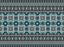 un' floreale pixel arte modello su grigio sfondo.geometrico etnico orientale ricamo vettore illustrazione. pixel stile, astratto sfondo, attraversare punto.design per struttura, tessuto, stoffa, sciarpa, Stampa
