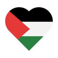 vettore Palestina bandiera nel un' cuore isolato su bianca sfondo