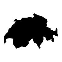 nero vettore Svizzera carta geografica isolato su bianca sfondo