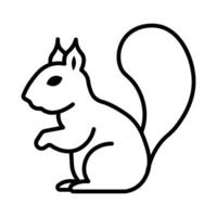 nero vettore scoiattolo icona isolato su bianca sfondo