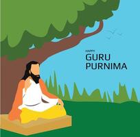 vettore illustrazione per guru purnima celebrazione giorno