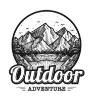vettore di montagna logo, all'aperto avventura, emblema disegno, Vintage ▾ logo.