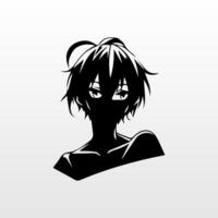 giovane uomo anime stile personaggio vettore illustrazione design. manga anime ragazzo nero capelli facce cartone animato . viso giovane uomo anime stile personaggio vettore illustrazione design. ragazzo anime maschio manga cartone animato