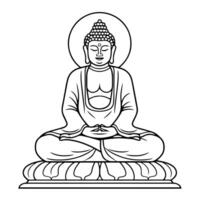 sereno Budda statua schema icona nel vettore formato per spirituale disegni.