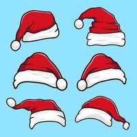 collezione cappello da Babbo Natale illustrazione vettore