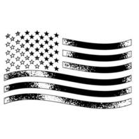 bandiera americana in difficoltà isolato in sfondo bianco vettore