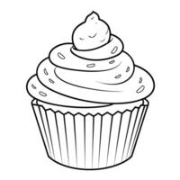 minimalista vettore schema di un' Cupcake icona per versatile uso.