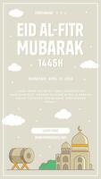 Ramadhan o Ramadan sociale media storia storie bobine collezione con islamico design saluti vettore