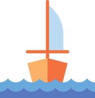 un' barca a vela galleggiante nel il oceano vettore