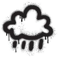 spray dipinto graffiti nube icona spruzzato. graffiti nube icona con al di sopra di spray nel nero al di sopra di bianca. vettore illustrazione.