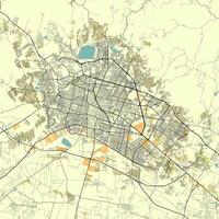 città carta geografica di leoni, guanajuato, Messico vettore