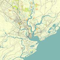 città carta geografica di Charleston Sud carolina Stati Uniti d'America vettore