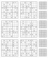 sudoku gioco impostato con risposte vettore