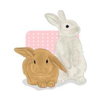 illustrazione di Due conigli vettore