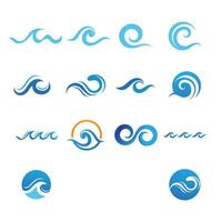 onda logo. grafico simboli di oceano o fluente mare acqua stilizzato per attività commerciale identità vettore. illustrazione acqua onda logo per attività commerciale emblema azienda vettore
