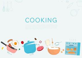 cucinando e cottura al forno sfondo concetto vettore