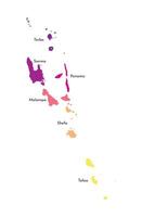 vettore isolato illustrazione di semplificato amministrativo carta geografica di vanuatu. frontiere e nomi di il province, regioni. Multi colorato sagome.