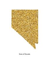 vettore isolato illustrazione con semplificato carta geografica di stato di Nevada, Stati Uniti d'America. brillante oro luccichio struttura. decorazione modello.