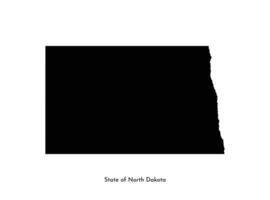 vettore isolato semplificato illustrazione icona con nero carta geografica silhouette di stato di nord dakota, Stati Uniti d'America. bianca sfondo