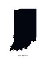 vettore isolato semplificato illustrazione icona con nero carta geografica silhouette di stato di Indiana, Stati Uniti d'America. bianca sfondo